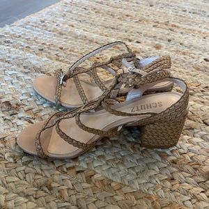 Schutz brown heeled sandal